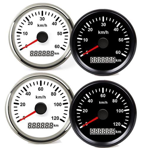 Hollex GPS Snelheidsmeter analoog 0-120km/h 12/24 Volt wit