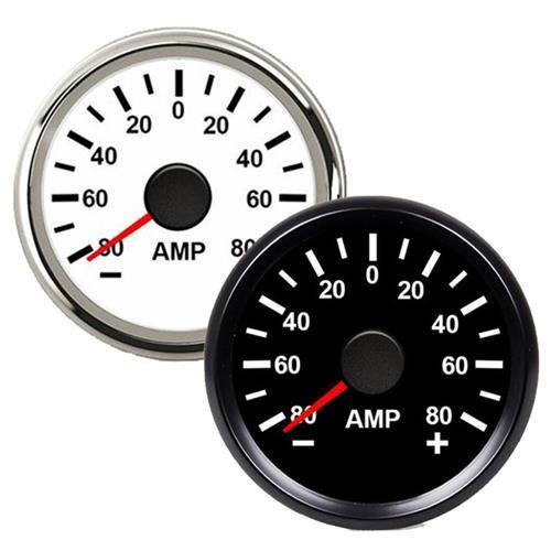 Hollex Ampèremeter 12/24 Volt tot 80 Ampère met Shunt wit