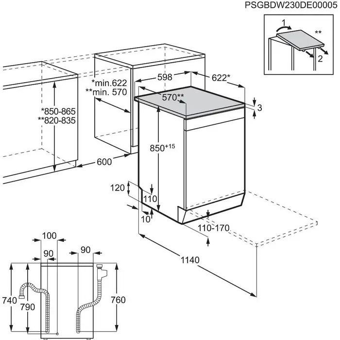 AEG FFB33607ZM Vaatwassers