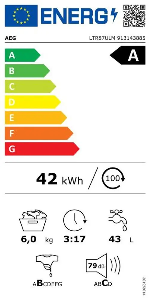 AEG LTR87ULM Bovenlader met Trommelverlichting