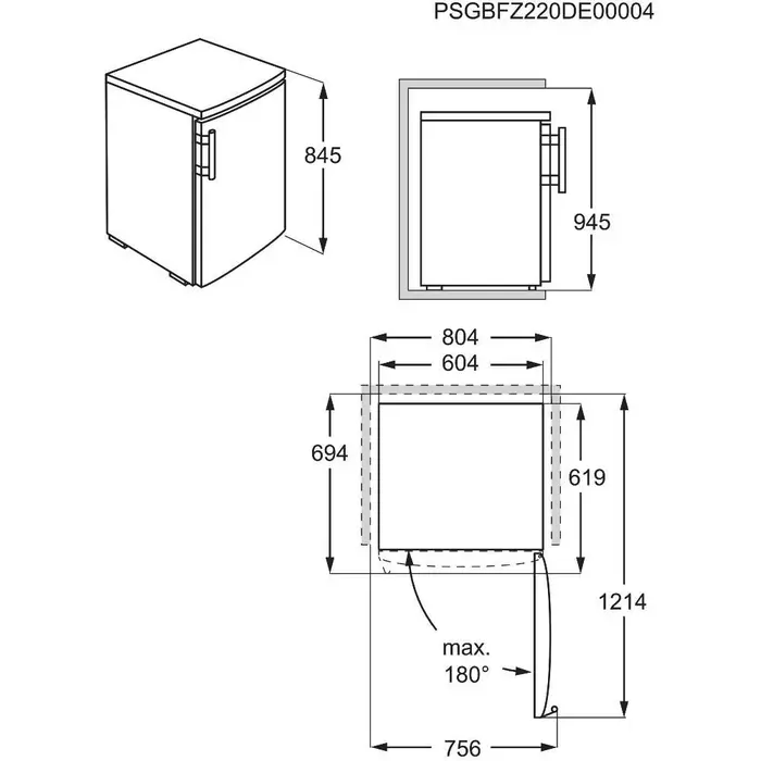 AEG RTS815ECAW koelkast tafelmodel