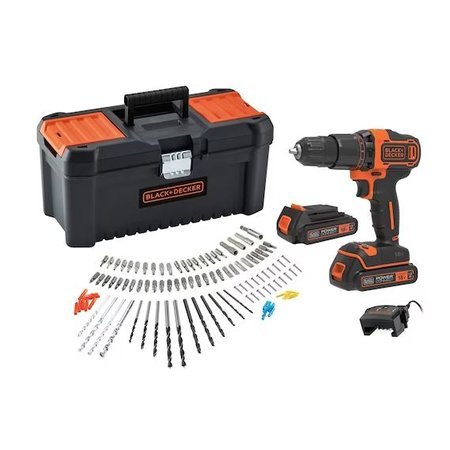 Black&Decker BCD700C2AMB-QW 18 volt schroef-/klopboormachine met 2 accu's en 100 accessoires