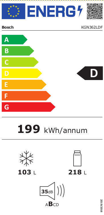 Bosch KGN362LDF koel-vriescombinatie RVS