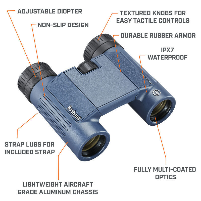 Bushnell H2O 10x25 dakkant waterdichte verrekijker