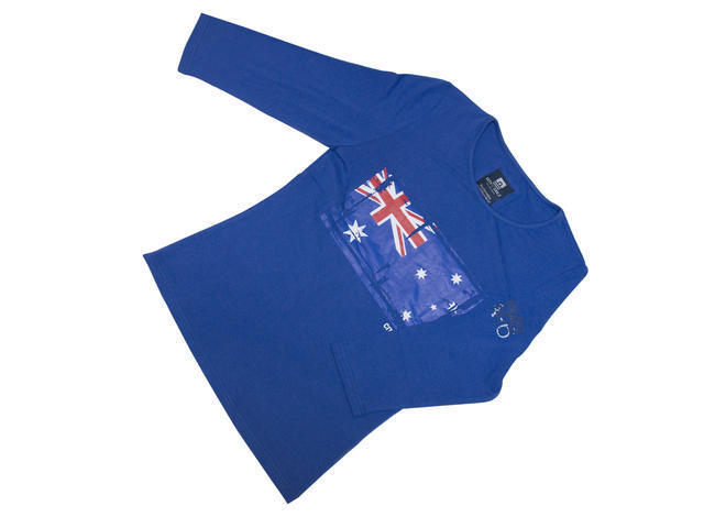 City of Sails Aabroo shirt met vlag en ronde nek