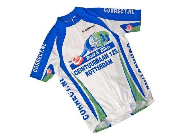 Correct Marine BOAT & BIKE fietsshirt korte mouwen wit met blauw heren