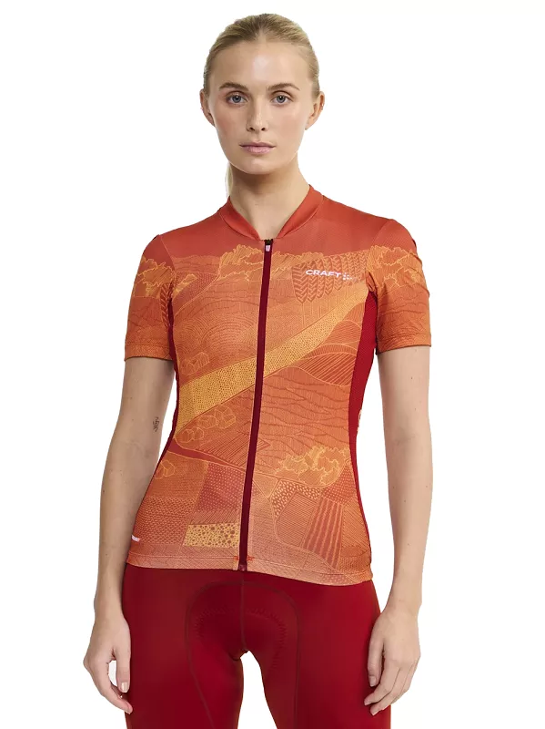 Craft ADV Endurance Graphic fietsshirt korte mouwen oranje/rood dames