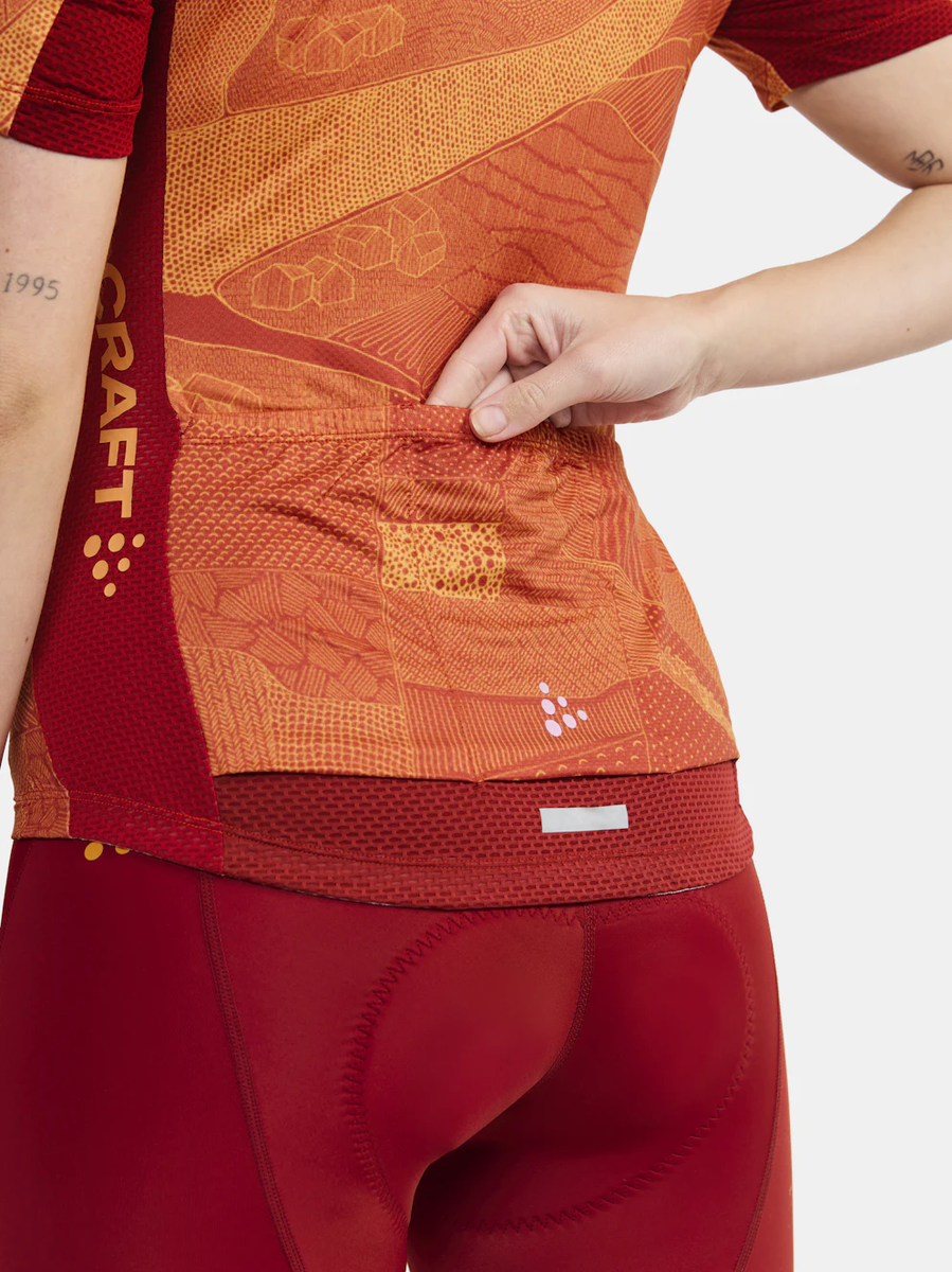 Craft ADV Endurance Graphic fietsshirt korte mouwen oranje/rood dames