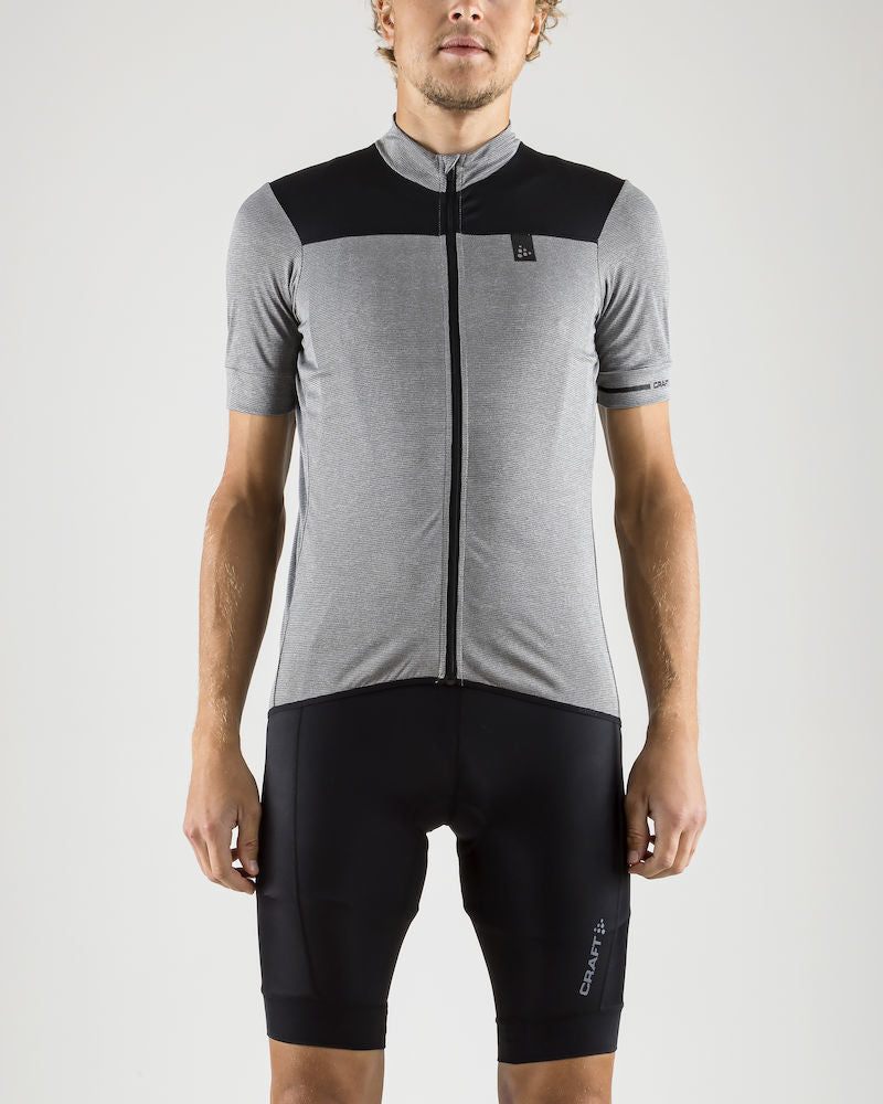 Craft Point Jersey fietsshirt korte mouwen grijs heren