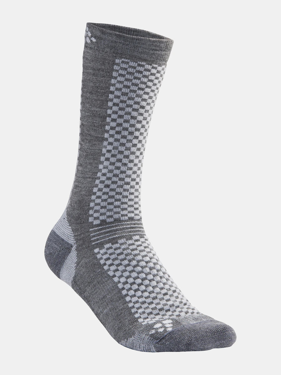 Craft Warm Mid 2-Pack Sock fietssokken graniet