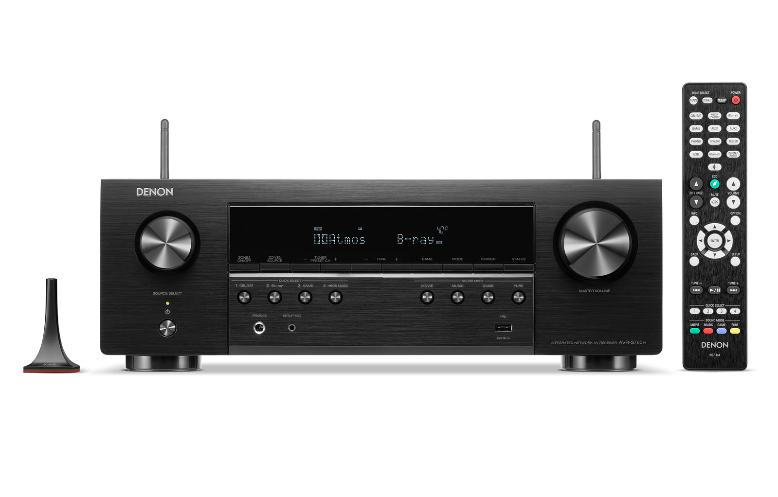 Denon AVR-S760HBKE2 Surround receiver met 3D audio, 4K en 8K HDMI, HEOS ingebouwd