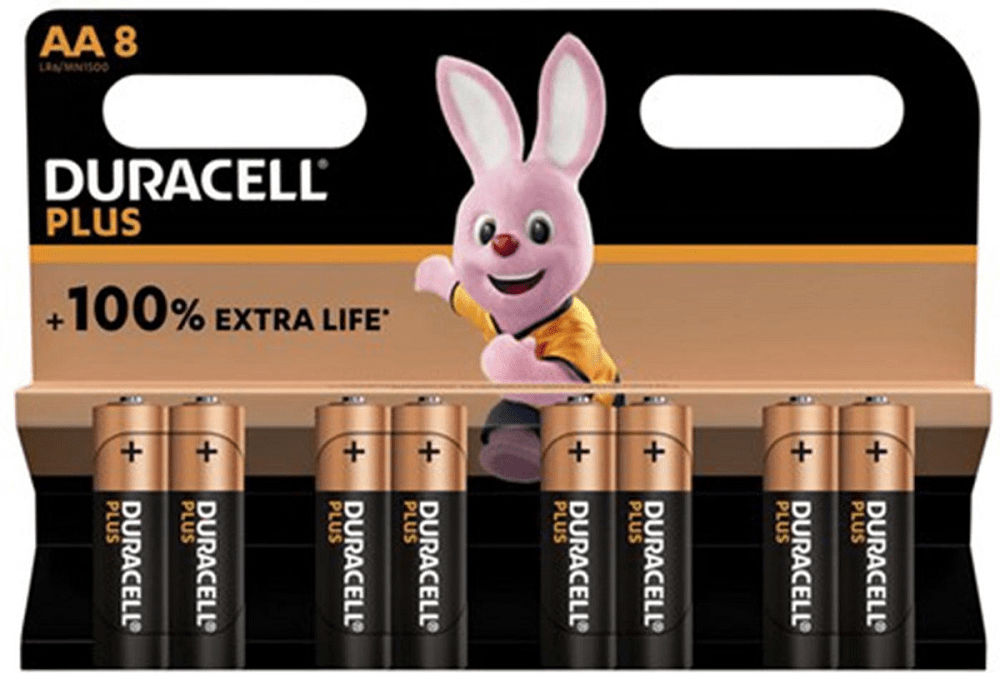 Duracell AA Plus Alkaline 8 stuks verpakking