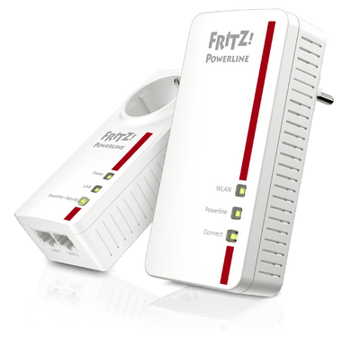 Fritz! Powerline 1260E set bestaat uit 2 adapters, een 1220E en 1260E (WiFi access point)