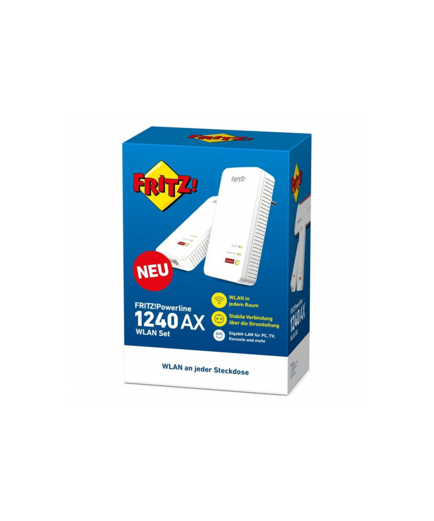 Fritz! Powerline1240AX Wlan set netwerkapparaten via de 220V contactdoos in het thuisnetwerk