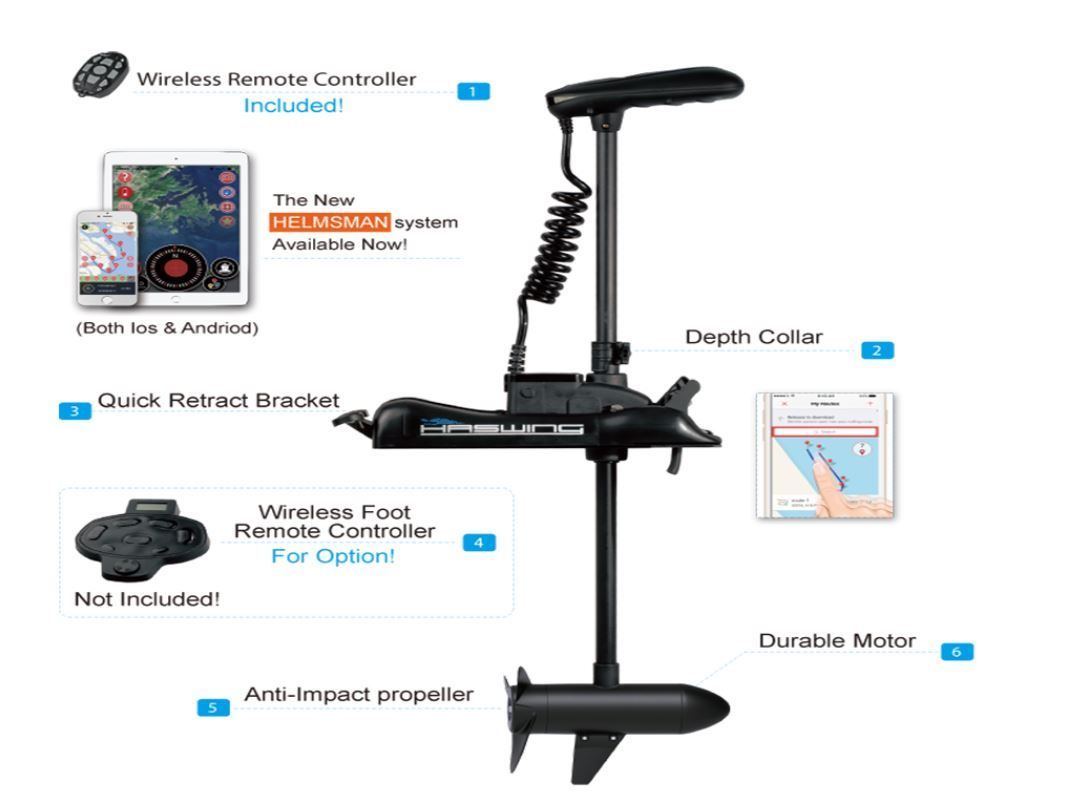 Haswing Cayman B80 GPS Lang 24 volt elektrische boegmotor