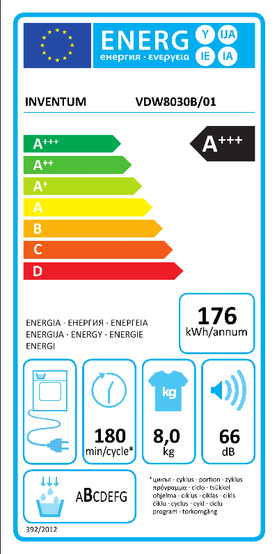 Inventum VDW8030B zwart warmtepompdroger