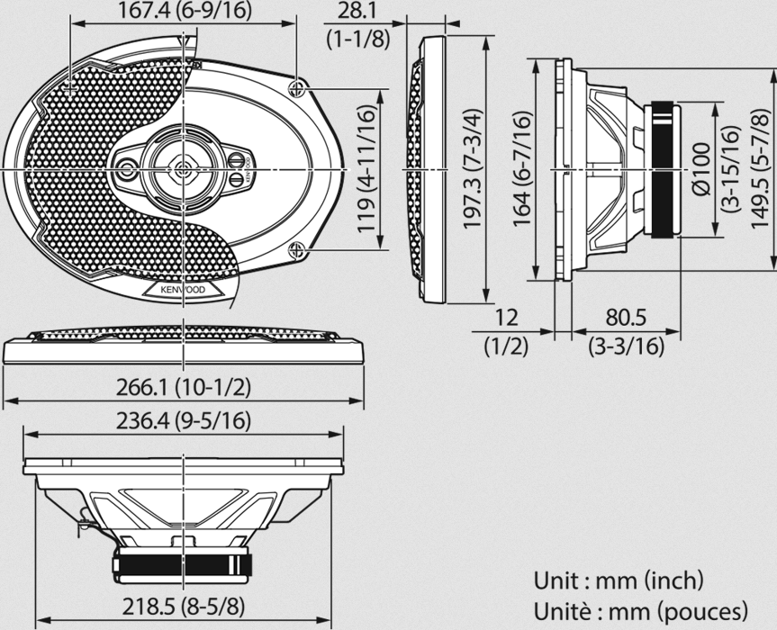 Kenwood KFC-PS6996 5-weg systeem (prijs per paar)