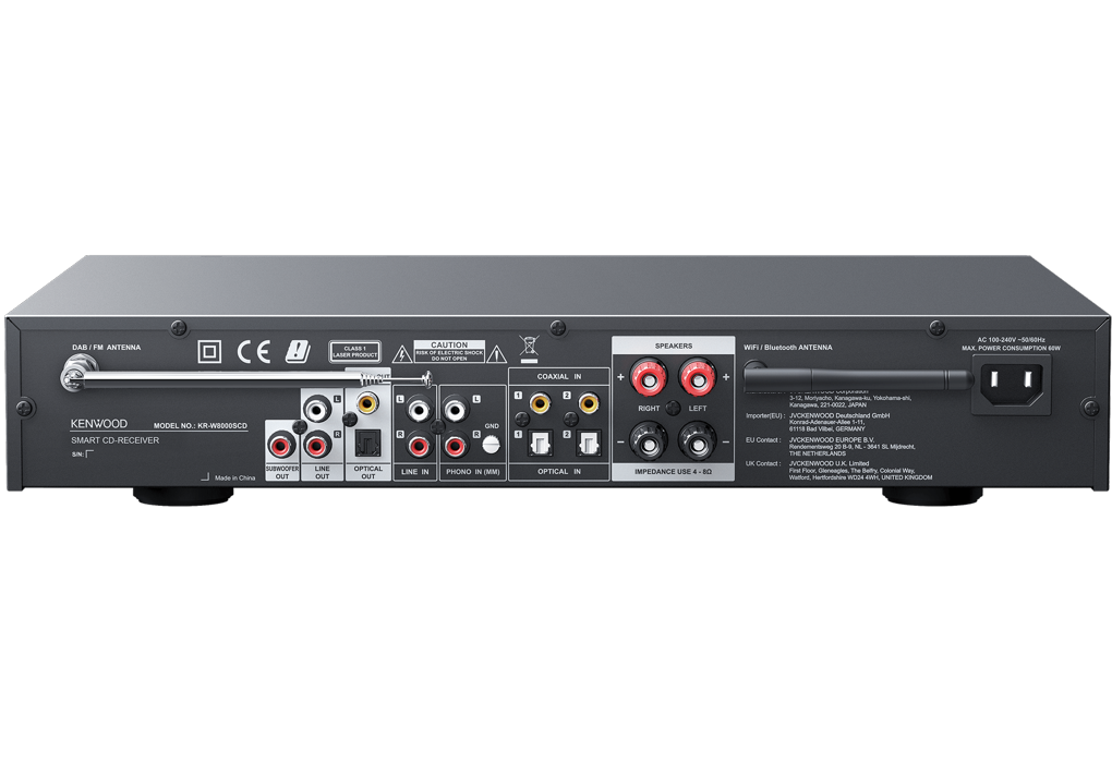 Kenwood KR-W8000SCD-B netwerk receiver met DAB+ en FM tuner, CD speler, optical