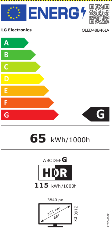 LG OLED48B46LA Smart Televisie met OLED scherm