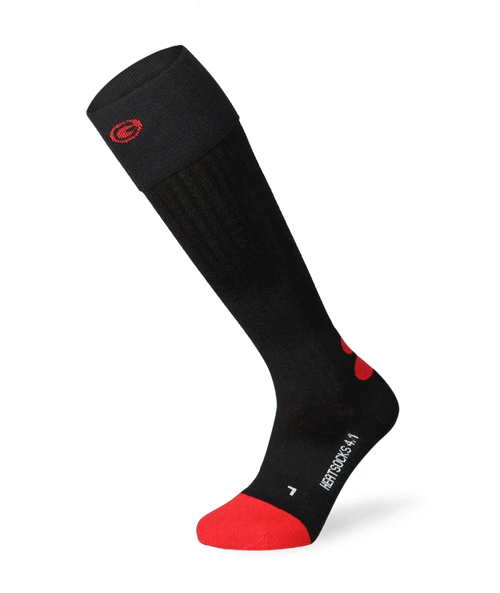 Lenz Heat Socks 4.1 Toe cap verwarmde skisokken zwart/rood