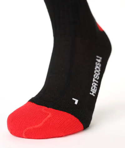 Lenz Heat Socks 4.1 Toe cap verwarmde skisokken zwart/rood