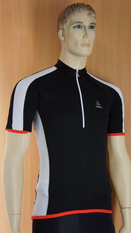 Loffler Trikot Hot Bond elastic fietsshirt korte mouwen zwart heren