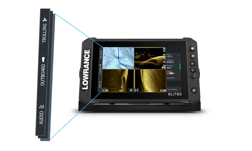 Lowrance Elite FS 7 met Active Imaging 3-in-1 transducer