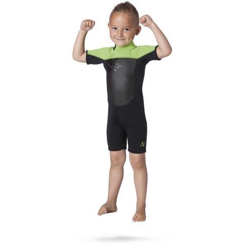 Magic Marine Brand 3/2 Shorty Kids wetsuit zwart/lime