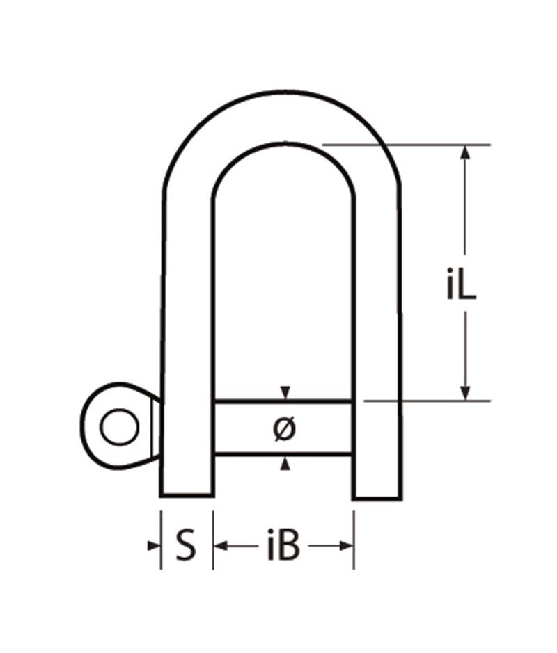 Marinetech D-Sluiting Gevlakt 8mm BL: 900kg