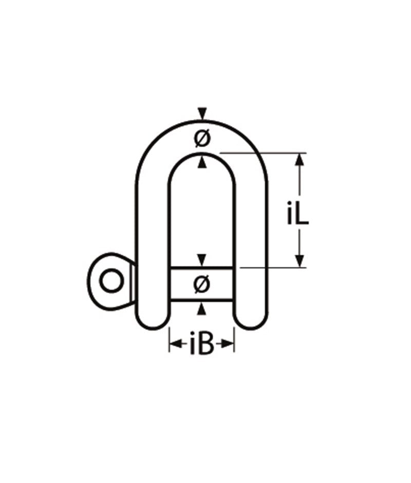 Marinetech D-Sluiting Kort 5mm BL:1.000kg