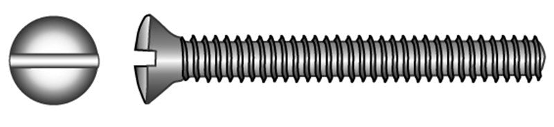 Marinetech Metaalschroef LK M4x30 Zaagsnede DIN964 (6 stuks), met moer