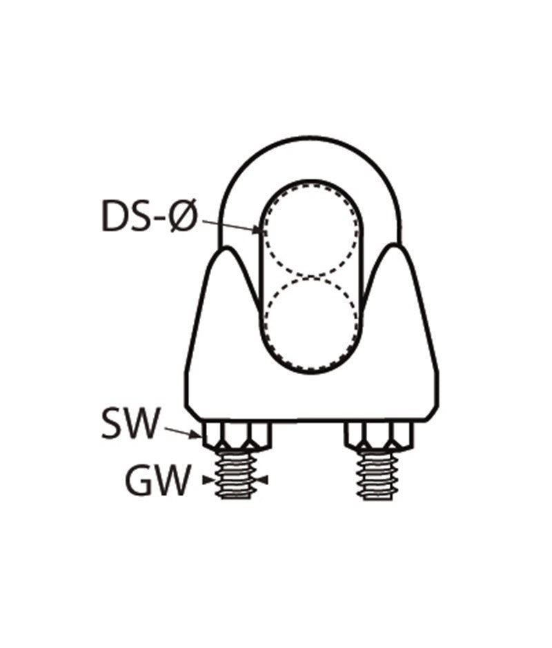 Marinetech Staaldraadklem 2mm (2 stuks)