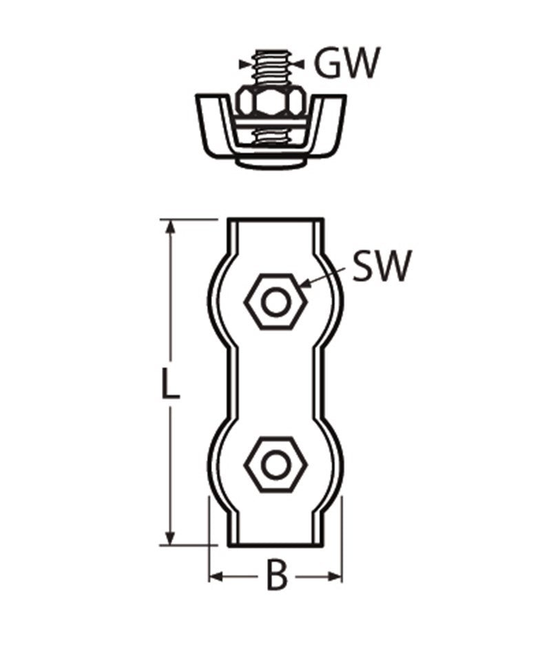 Marinetech Staaldraadklem Duplex 6mm