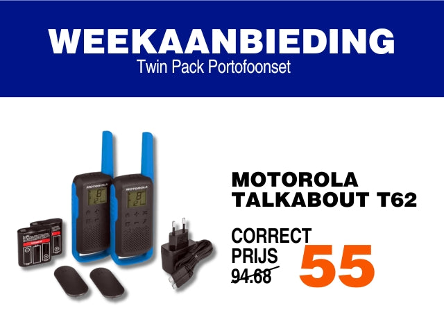 Motorola Talkabout T62 Blauw Twin Pack portofoonset