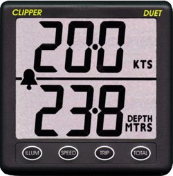 Nasa Clipper Duet log, snelheid- en dieptemeter met transducers