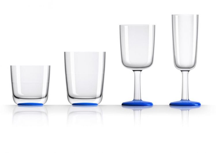 Palm Scheepsservies Marc Newson Whiskyglazen set 6 stuks blauw