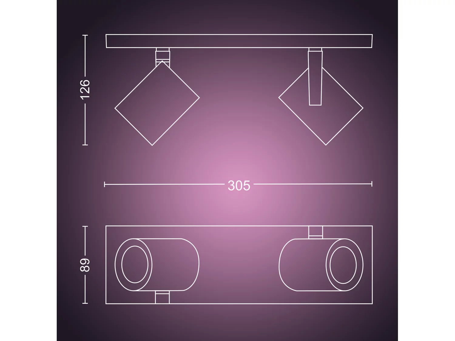 Philips Argenta plate/spiral white 2x4.2 watt