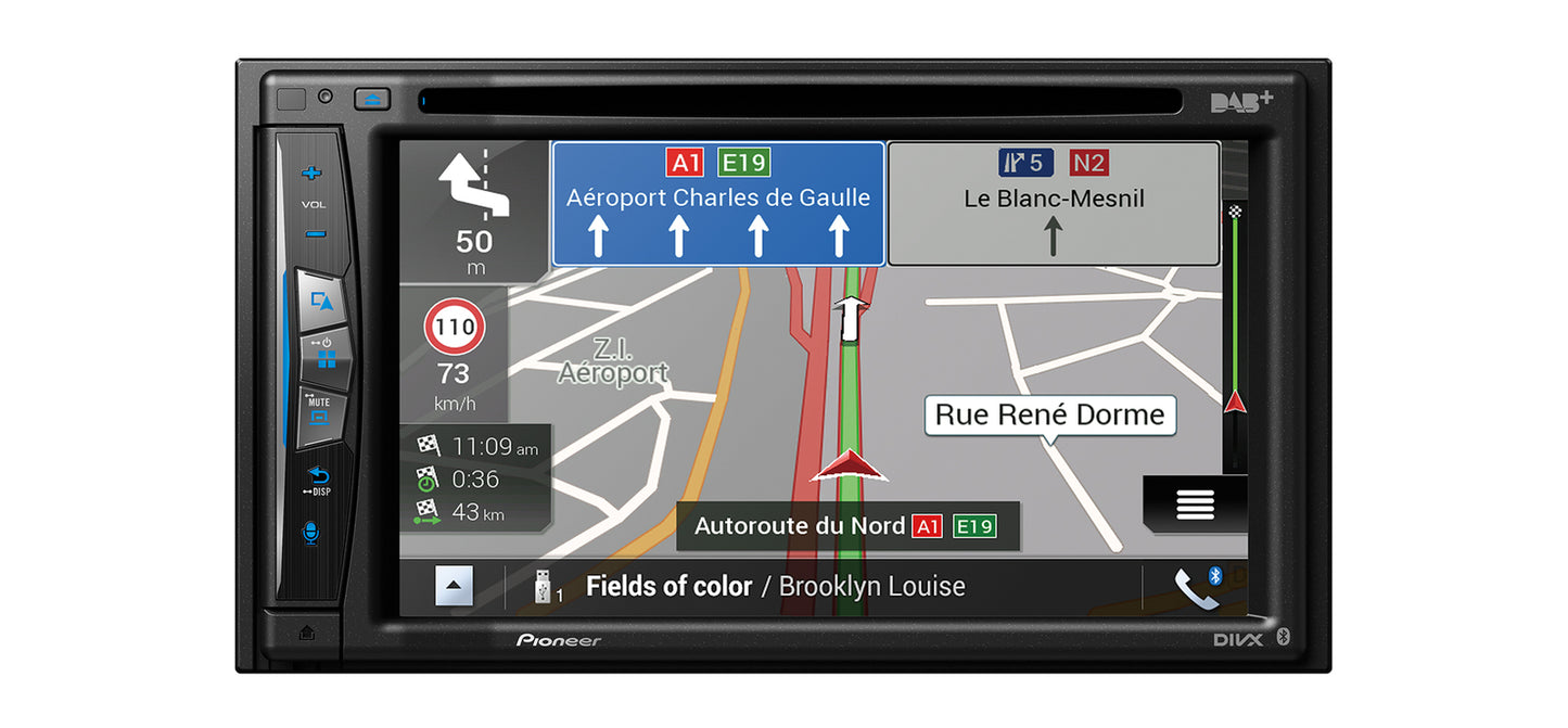 Pioneer AVIC-Z730DABAN DubbelDin navigatie/dvd-speler met afneembaar frontdeel