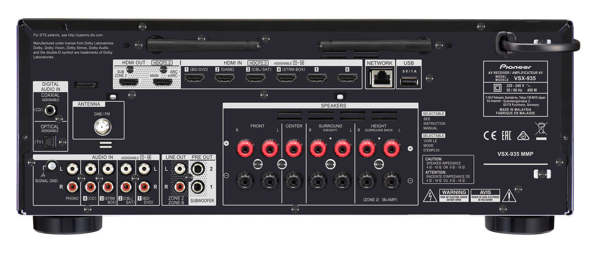 Pioneer VSX-935B surround receiver, werkt ook met Sonos