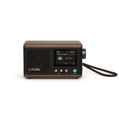 Pure Classic Mini Coffee Zwart/Walnoot, portabel DAB+ radio met Bluetooth