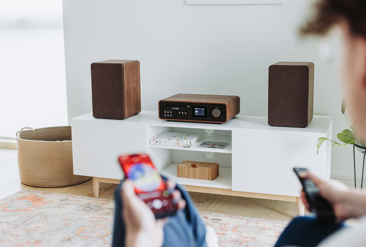 Pure ClassicStereo Coffezwart Micro Set met speakers