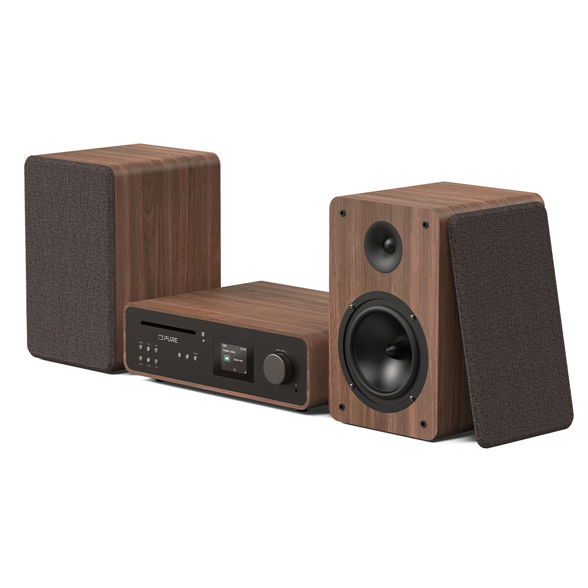 Pure ClassicStereo Coffezwart Micro Set met speakers