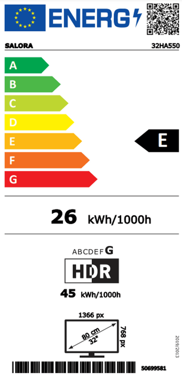 Salora 32HA550 Led televisie met Android smart TV en Chromecast