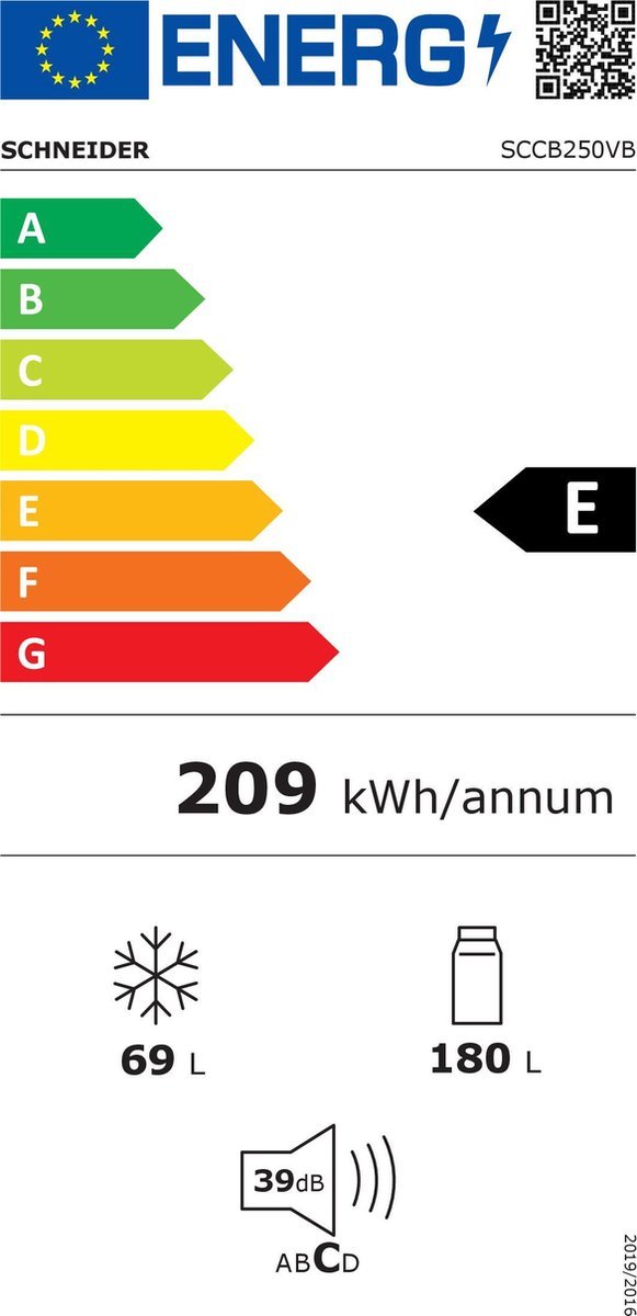 Schneider SCCB250VB Vintage Look koel-vriescombinatie