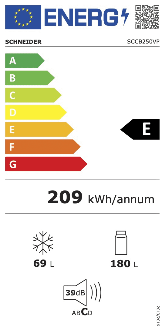 Schneider SCCB250VP Vintage Look koel-vriescombinatie
