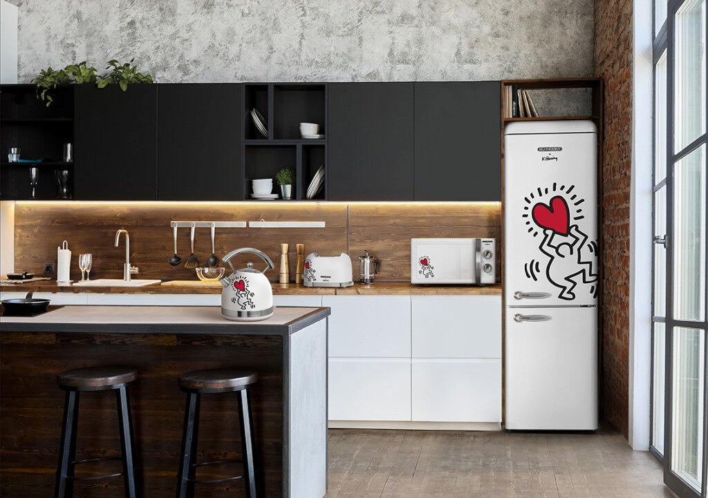 Schneider SCDD211KTECW Koelvries combinatie, Keith Haring design