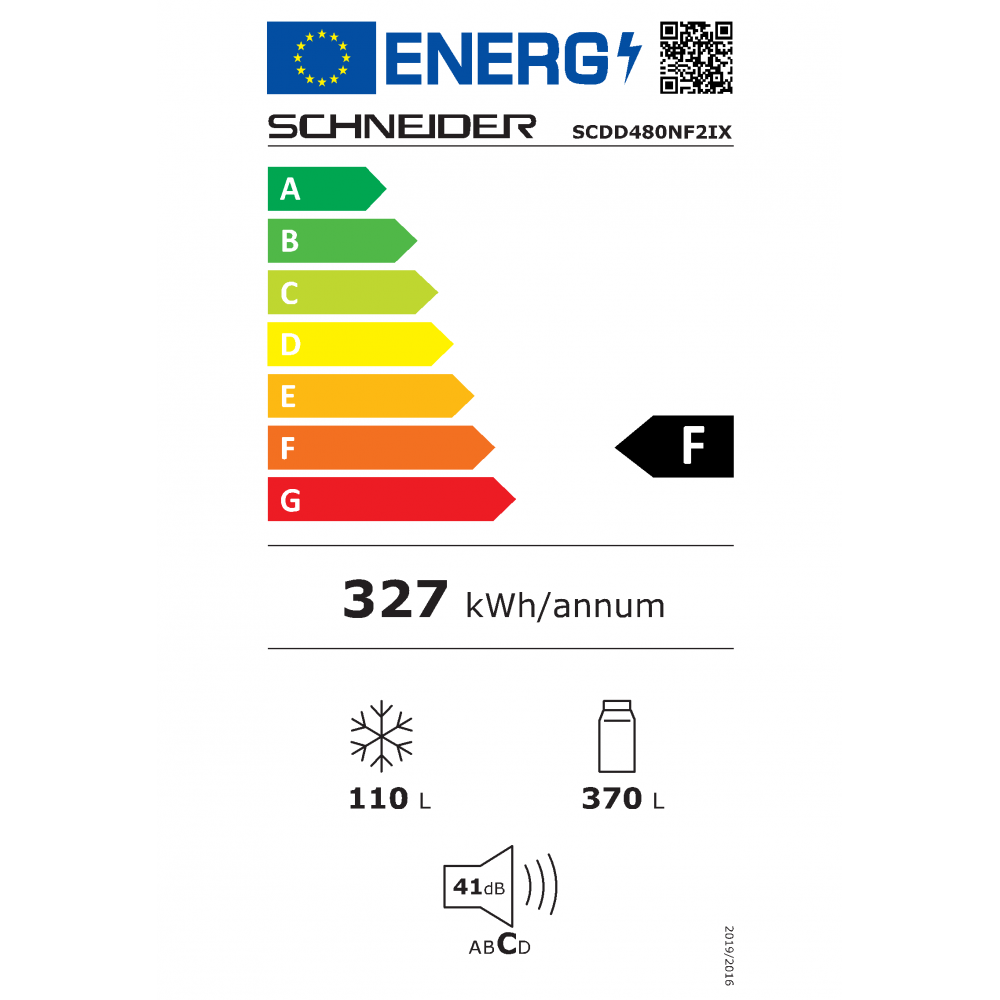 Schneider SCDD480NF21X Extreem grote koelkast met vriezer 80 cm breed