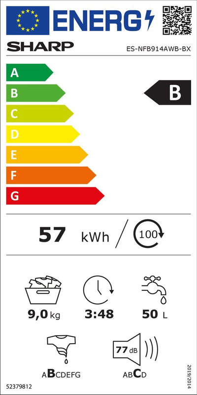 Sharp ESNFB914AWNABX Wasmachine