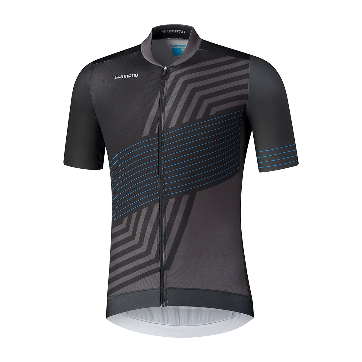 Shimano Kita fietsshirt korte mouwen zwart met blauw heren