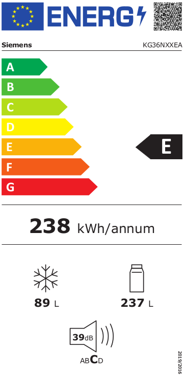 Siemens KG36NXXEA Koelvries combinatie